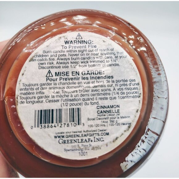 Scented Jar Candle Greenleaf Cinnamon Cannelé 14 oz Glass Aromatic Home Deco - Picture 3 of 12